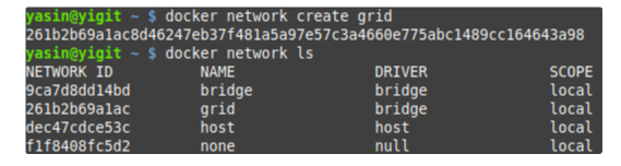 docker network create grid